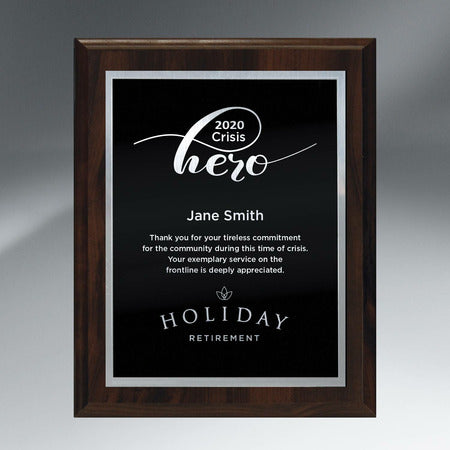 Standard Plaque - Cherry Finish Silver Engraving