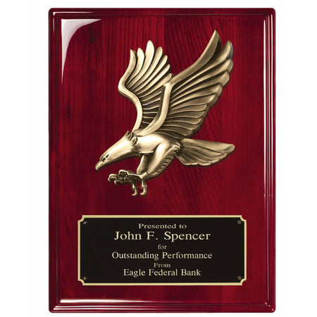 Rosewood plaque With Bronze Eagle