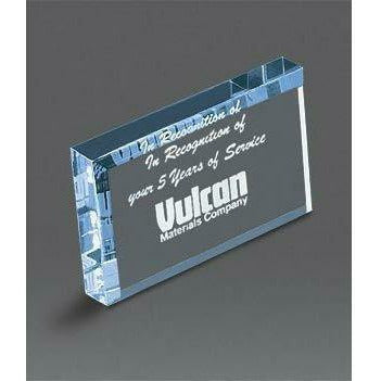 Beveled Rectangle Paperweight - Blue – MetroAwards