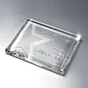 Beveled Rectangle Paperweight - Clear