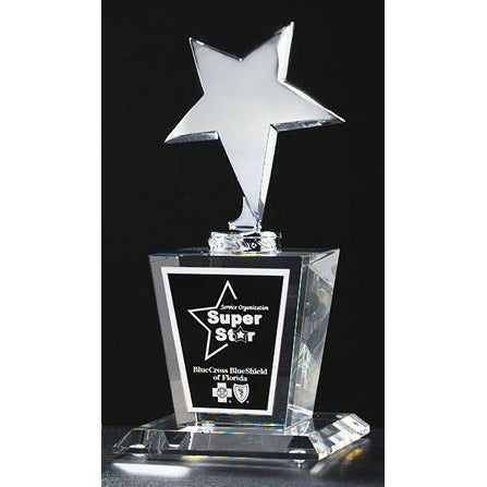 Silver Star on Crystal Base Award