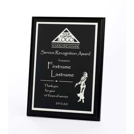 Standard Plaque - Matte Black Finish Silver Engraving – MetroAwards