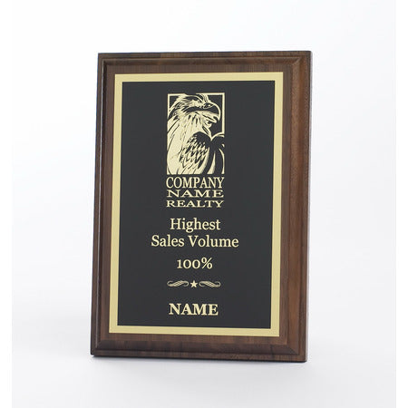 Solid American Walnut Plaque - Gold Engraving