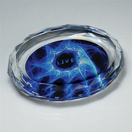 Gem-Cut Oval Paperweight with Digital Imprint